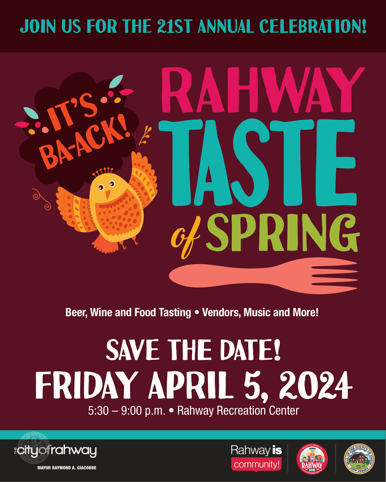 Rahway’s Taste of Spring 2024 Rahway Special Improvement District